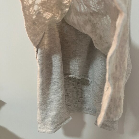 Alo Yoga Gray Mesh Overlay Cotton Cropped Tank Size XS - Picture 5 of 6